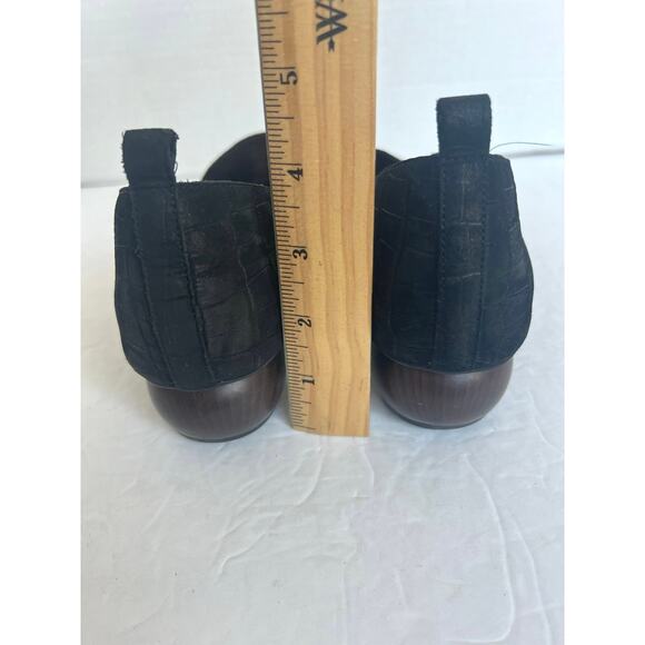 Jeffrey Campbell Black Suede Croc Viona Pointy Toe Round Sculpted Heel Shoes 9.5 - Picture 10 of 12